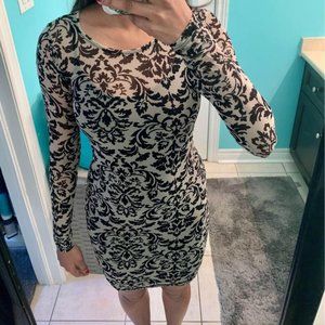 Forever 21 Mesh Bodycon Long Sleeve Dress